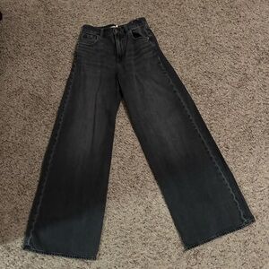 Women's Black Wide-Leg Jeans